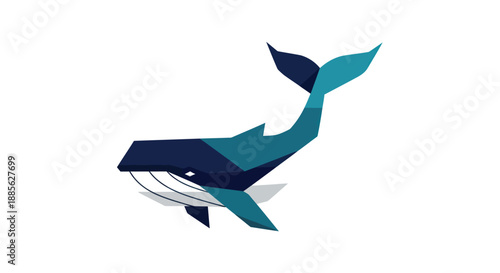 Geometric stylized whale illustration
