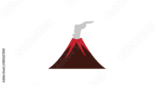 Simplified volcano with smoke