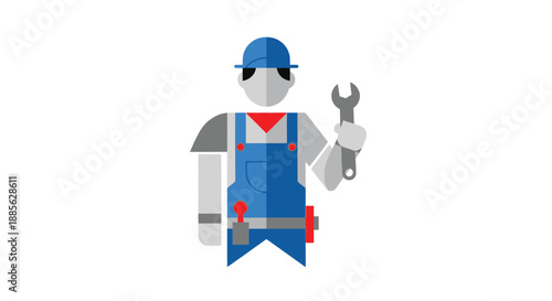 Flat vector illustration of a tradesman