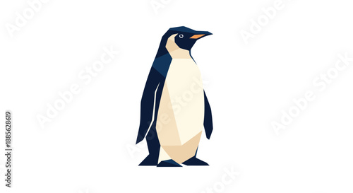 Polygonal penguin stands isolated