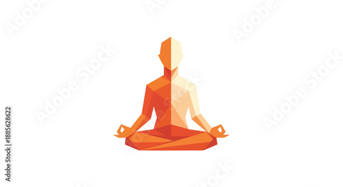 Polygonal figure in lotus pose