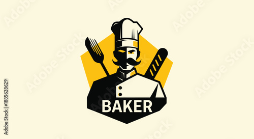 Baker logo with fork and bread