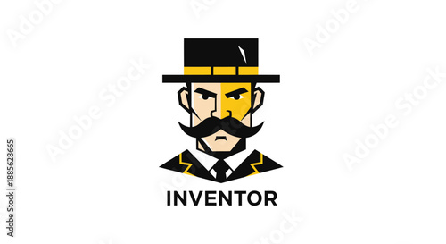 Illustration of a stylized figure in a hat and suit