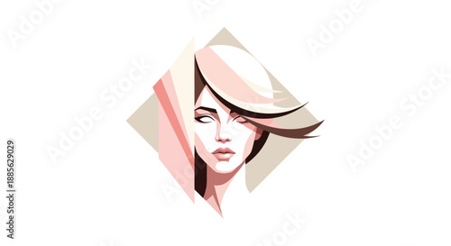 Graphic portrait of a woman with styled hair