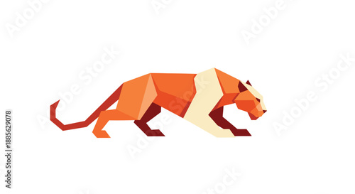 Geometric tiger, crouched low