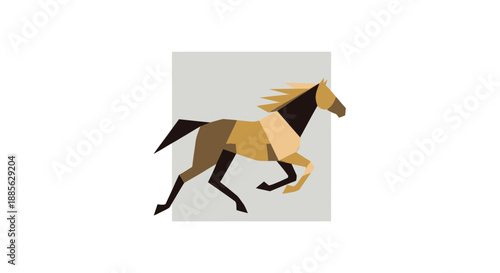 Geometric horse running