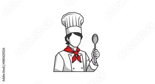 Cartoon cook with spoon