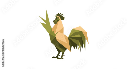 Geometric rooster illustration