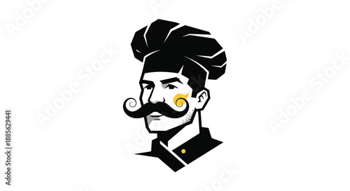 Graphic stylized chef portrait