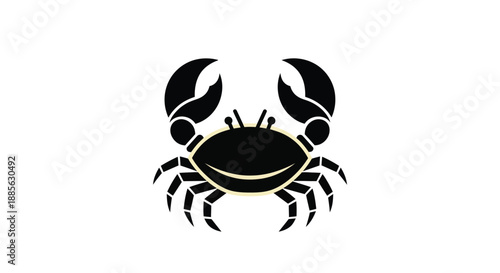 Silhouette crab with claws, legs, and antennae