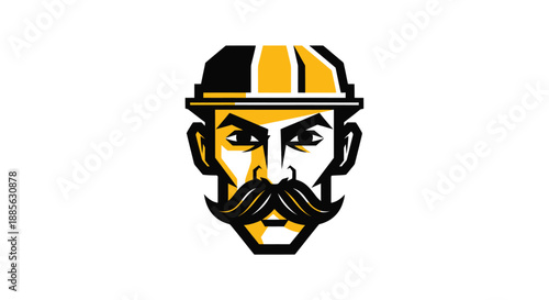 Stylized engineer's face with hardhat