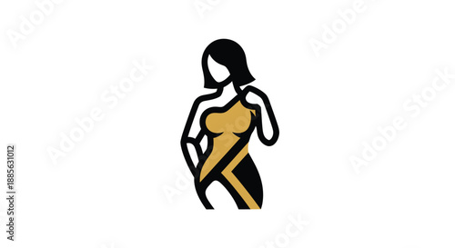 Stylized silhouette of woman in gown