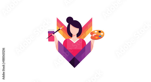 Colorful geometric artist icon