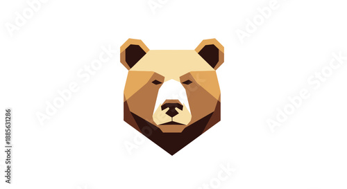 Geometric bear head illustration