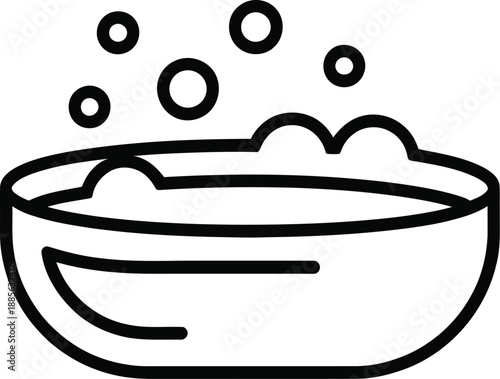 Bowl of Bubbles Vector Icon - Gentle Cleaning and Hygiene Concept
