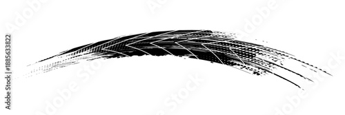 Tire tread marks, wheel textures, tire marks - car racing, motocross, drift, rally, off-road and others. Vector black isolated texture in grunge style with splashes.eps10