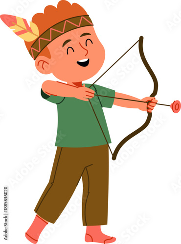 Boy Archer Aiming