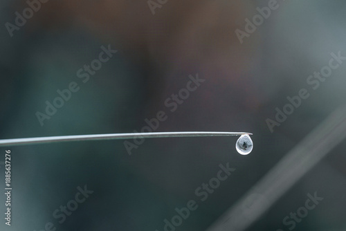 Canvas-taulu Goutte d’eau suspendue en macro minimaliste
