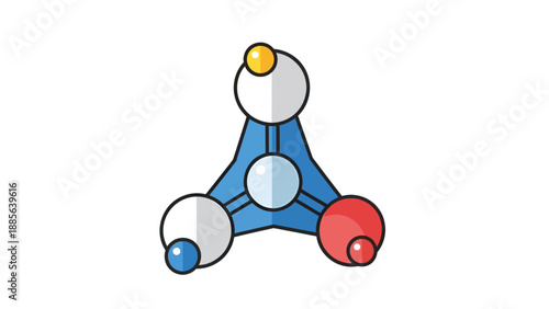 Abstract Molecular Structure Vector Illustration, Geometric Science Icon, Futuristic Technology Design Element