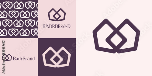 Two interlocking geometric shapes forming a unified symbol. Ideal for partnerships, legal firms, or luxury fashion brands.