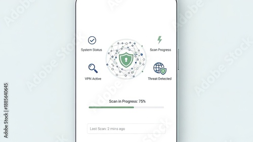Business success progress infographic with shield and growth chart on mobile screen