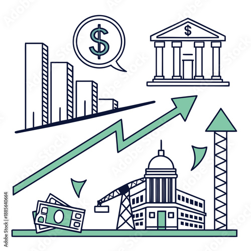 Financial progress collage showing investment growth 1