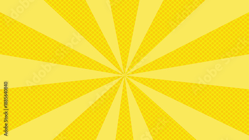 Yellow Sunburst Pop Art Background