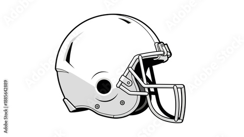 American Football Helmet Vector Illustration Mockup Isolated on White Background for Sports Design and Branding