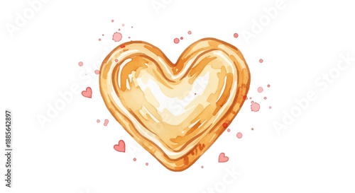 Heart illustration surrounded by small hearts and dots on a clean background viewed from a straightforward perspective