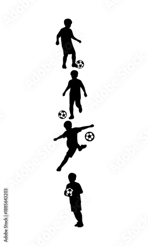 Football player vector, various ball player creative art, sport elements silhouettes, football player vector design isolated
