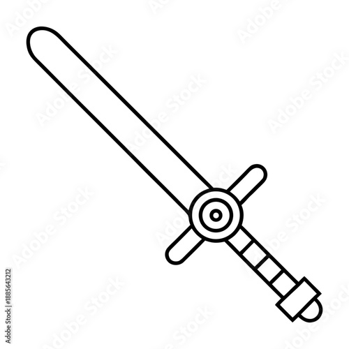 Sci Fi Energy Blade Line Art Vector On Transparent Background
