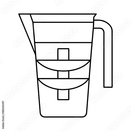 Water Filter Jug Line Art Vector On Transparent Background