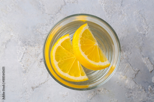 Glass of water with lemon s...