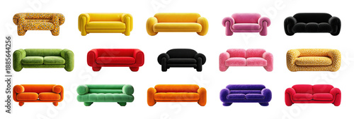 Free Download PNG Colorful modern sofas collection, element set on transparent background - GFXLoad