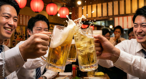 Japanese Salarymen Toasting 