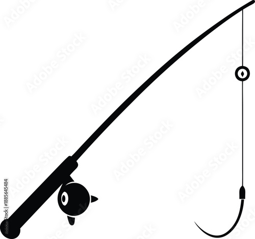 fishing rod and reel vector illustration