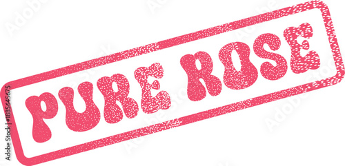 A charming Pure Rose stamp in pink with a distressed texture offers a perfect vintage romantic flair