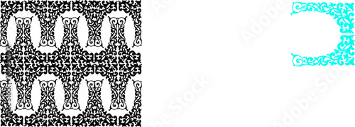 traditional pattern of sumatera. floral pattern with dark color