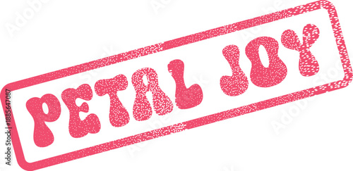 Red Petal Joy Rubber Stamp Effect Adding a Happy Vintage Feel