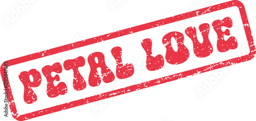 Red Petal Love Rubber Stamp Effect Evoking Warm Sentiments and Affection