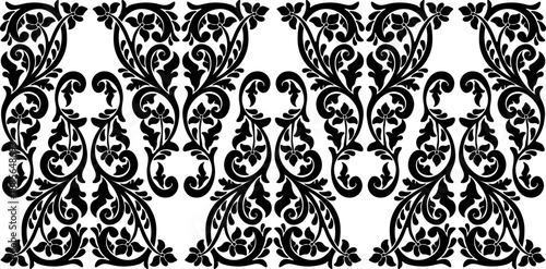 traditional pattern of sumatera. floral pattern with dark color