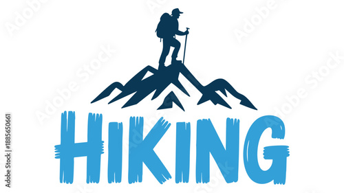 Hiker standing on mountain peak