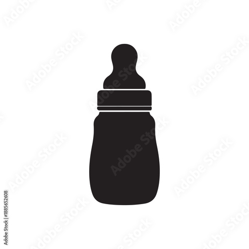 Baby shower bottle opener silhouette vector art white background