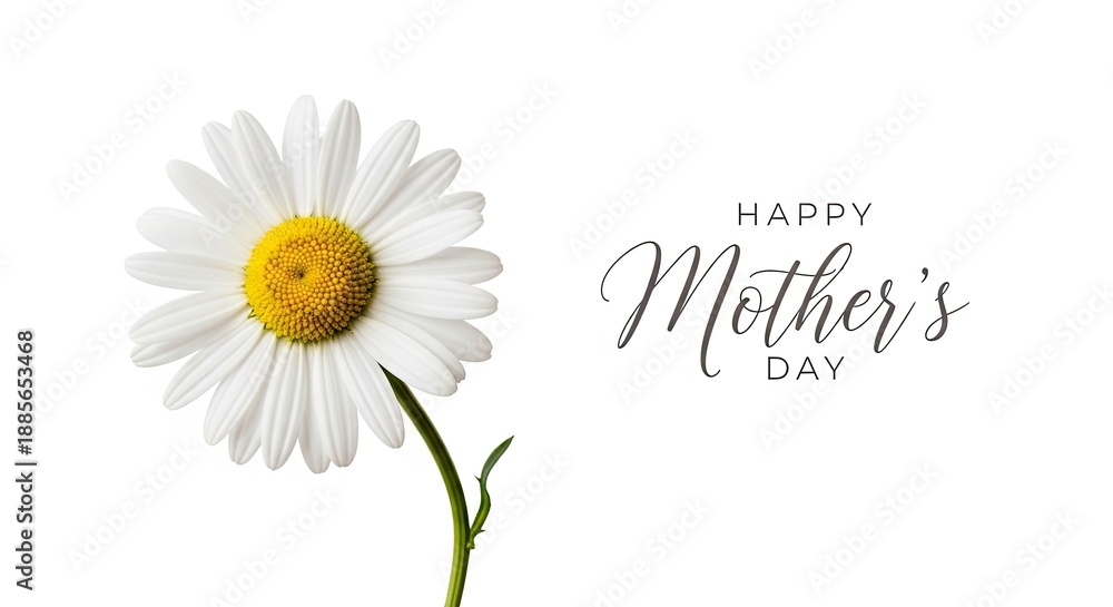 custom made wallpaper toronto digitalHappy Mother’s Day Greeting with Daisy Flower on White Background