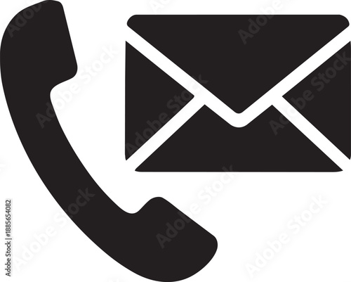 Contact support phone and email icon vector
