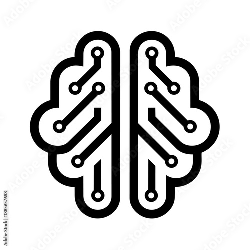 Digital brain circuit symbol expressing health technology, artificial intelligence, and medical innovation.