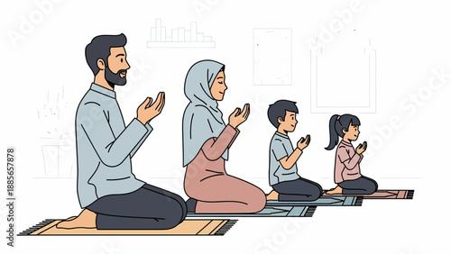 Family Praying Together in Harmony.