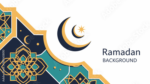 Ramadan Crescent Moon Islamic Symbol Design.