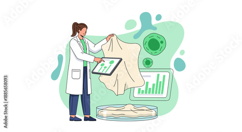 Female Scientist Analyzing Data and Conducting Scientific Research.