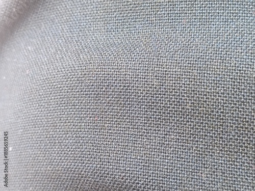 Macro Texture of Dark Grey Woven Fabric - Detailed Textile Background of Synthetic Fiber Mesh and Durable Canvas Material